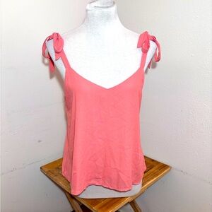 Lush Bow Strap Chiffon Tank Top